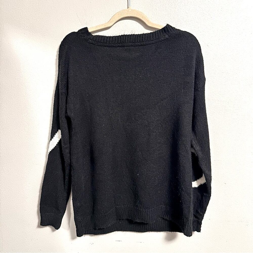 Garage Crewneck Love Long Sleeve Sweater Black White Women Small Valentines Day - Picture 3 of 6